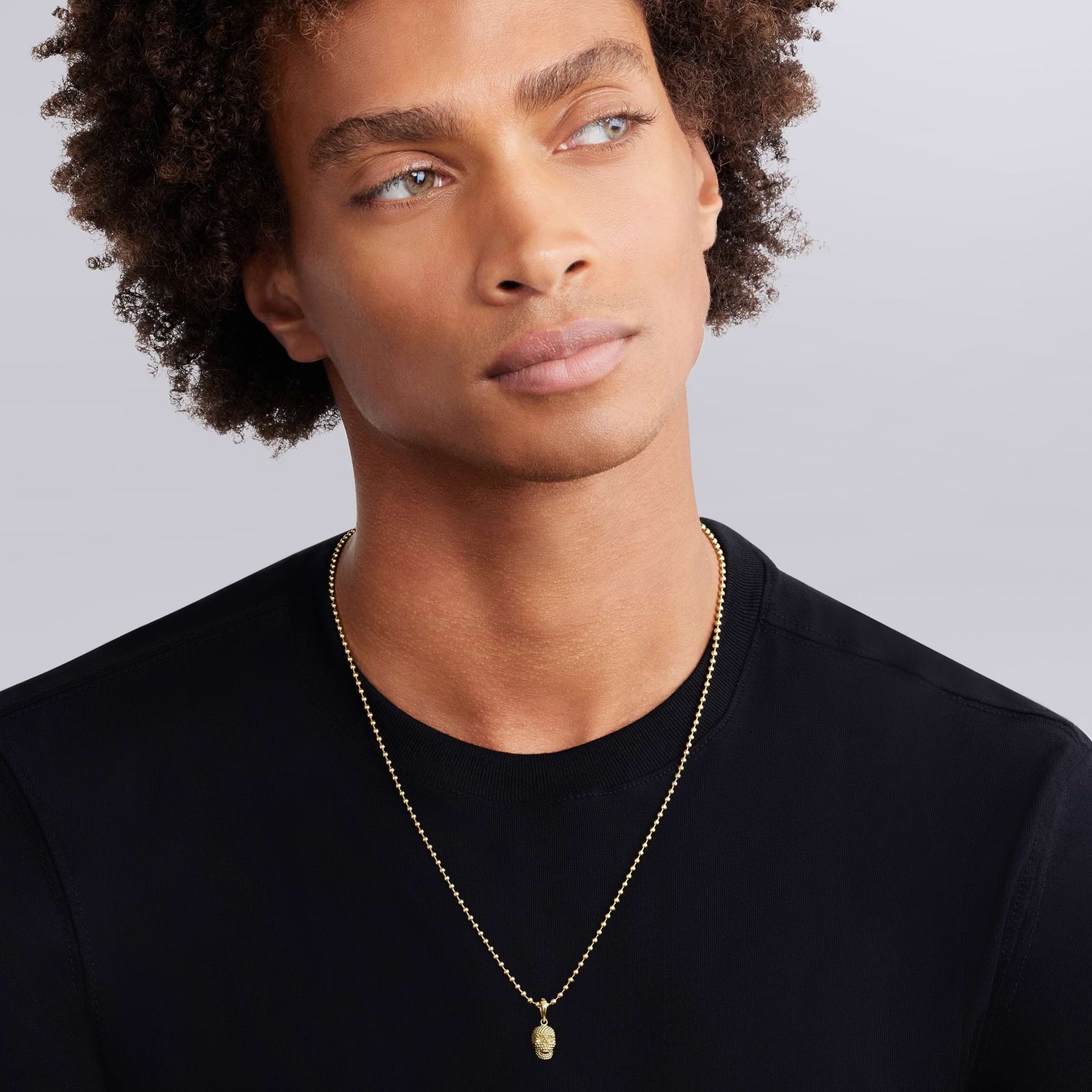 Nuvorra Anthem 18K Gold Skull Amulet Necklace featuring a sculpted gold skull pendant on an adjustable chain-1
