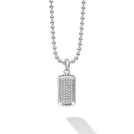 Nuvorra Signature Diamond Tag Pendant from the Anthem Edition crafted in fine metals and encrusted with premium diamonds